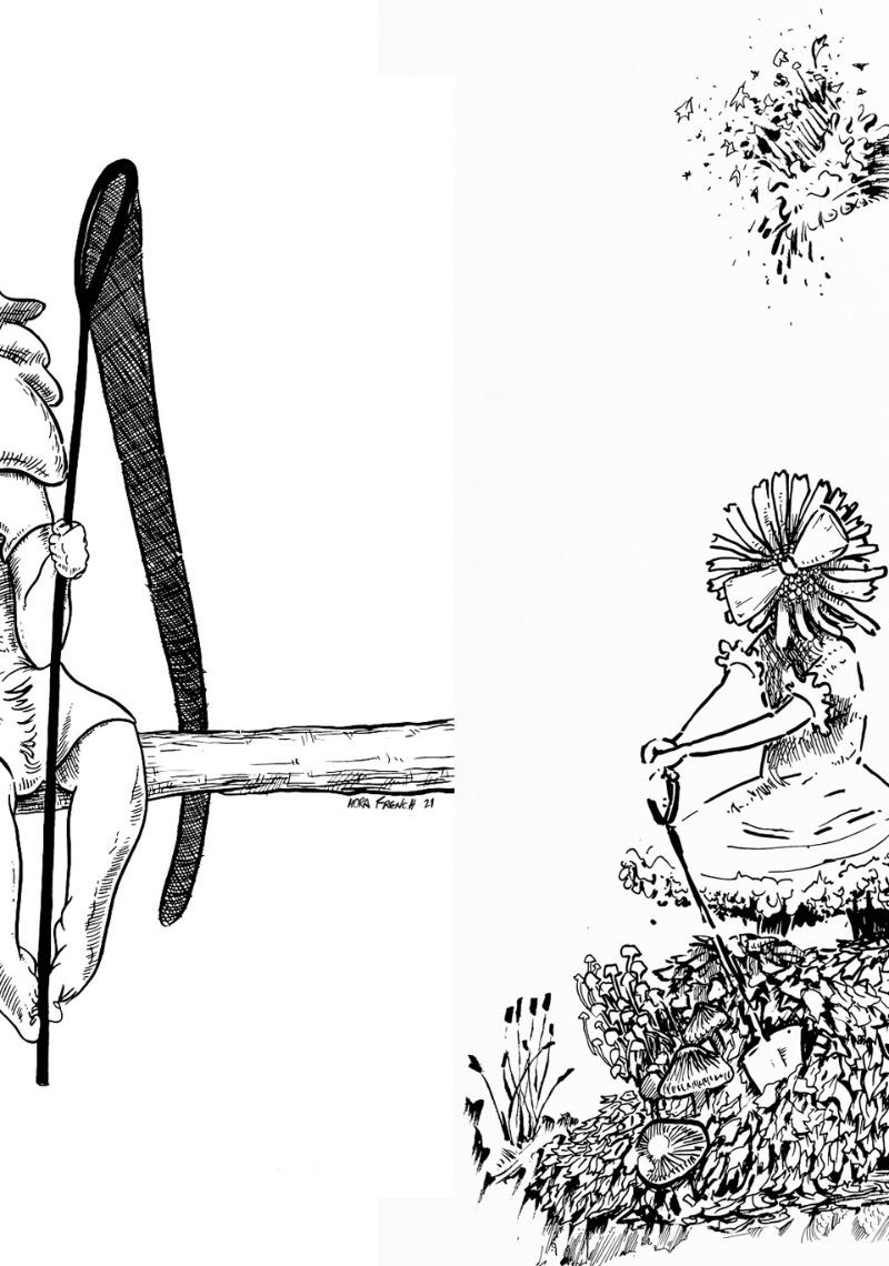 Flowergirl Hunting Butterflies | Flowergirl with a Shovel – Hora French